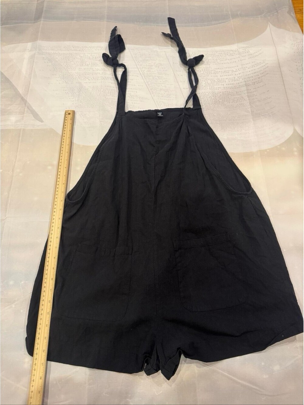 SHEIN Curve Women's 2XL Black Tie Strap Romper Overall Shorts Clothing00028